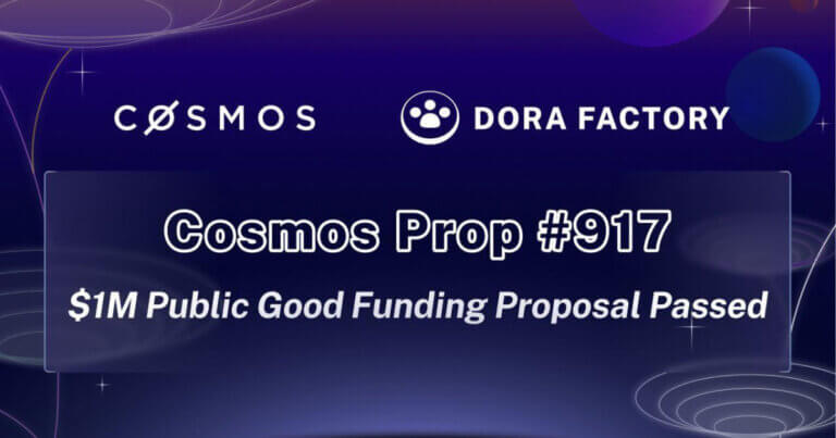 Cosmos Hub Approves $1 Million Grant to Dora Factory for Quadratic Funding Initiative