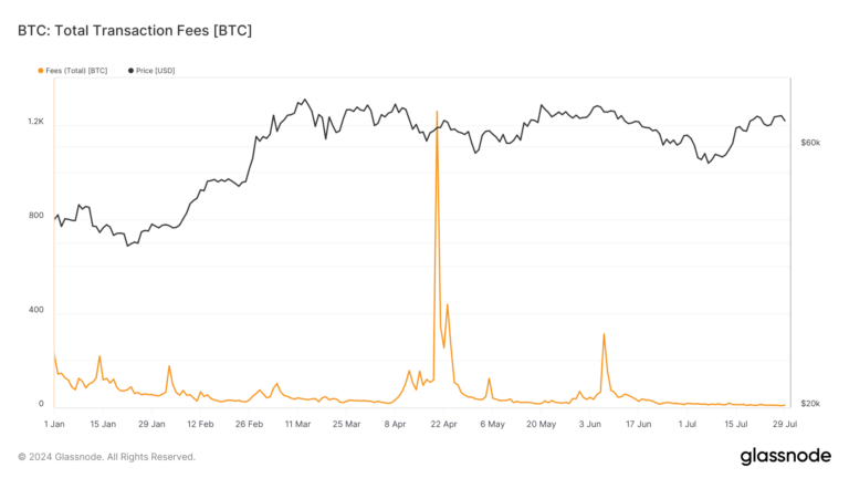 bitcoin transaction fees ytd