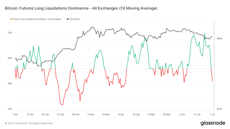 Bitcoin long liquidation dominance hits 70% in June amid 2024 market volatility