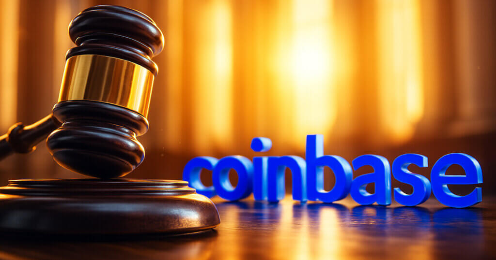 A judge’s gavel rests beside the Coinbase logo, symbolizing the exchange’s legal battle with the SEC over lost communications accountability - Cover art/illustration via CryptoSlate.
