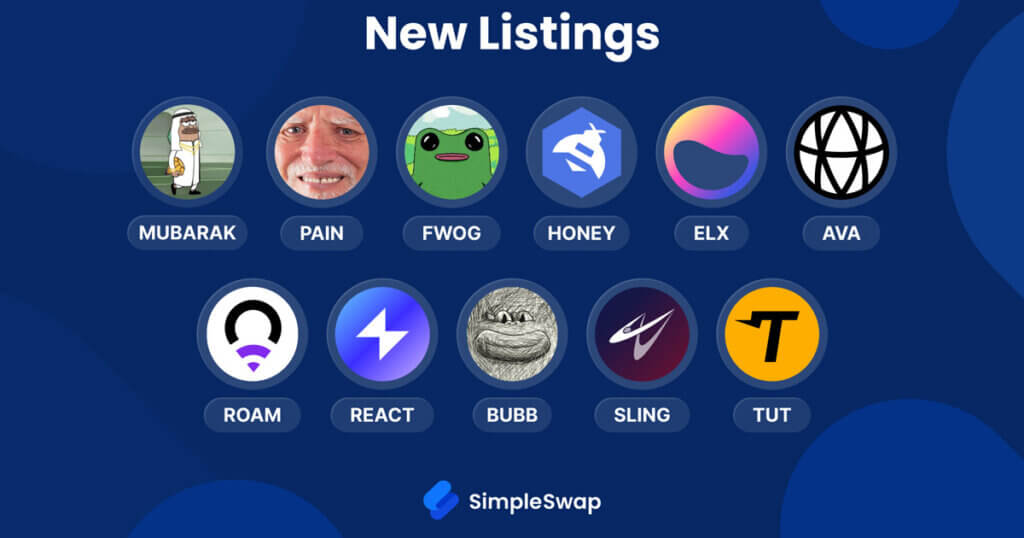 March Coin Listings: SimpleSwap Expands with New Tokens