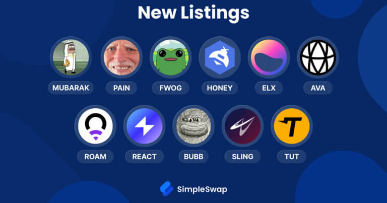 March Coin Listings: SimpleSwap Expands with New Tokens