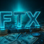 A glowing “FTX” sign is shown with dollar bills and crypto tokens scattered around, symbolizing the exchange’s financial settlements - Cover art/illustration via CryptoSlate.