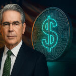 Treasury Secretary Bessent in front of the U.S. Capitol with a glowing stablecoin symbol, highlighting his stablecoin push - Cover art/illustration via CryptoSlate. Image includes combined content which may include AI-generated content