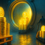 A glowing vault filled with Bitcoin stacks symbolizes Strategy and Metaplanet’s combined 651,448 BTC holdings worth $72.6 billion - Cover art/illustration via CryptoSlate. Image includes combined content which may include AI-generated content