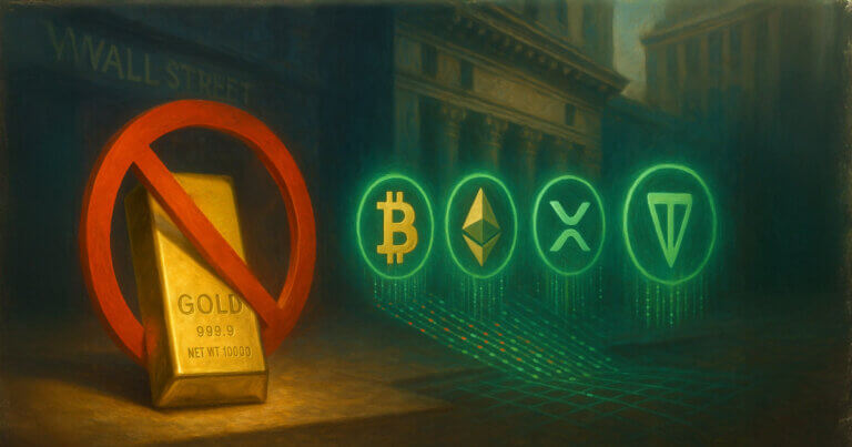 Gold legally barred from what BTC, XRP, TON, ETH are now doing to Wall Street