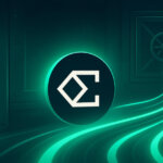 A neon-teal control room shows a giant Ethena logo as a lever flips on and checkmarks light up, sending glowing fee streams into a secure vault.