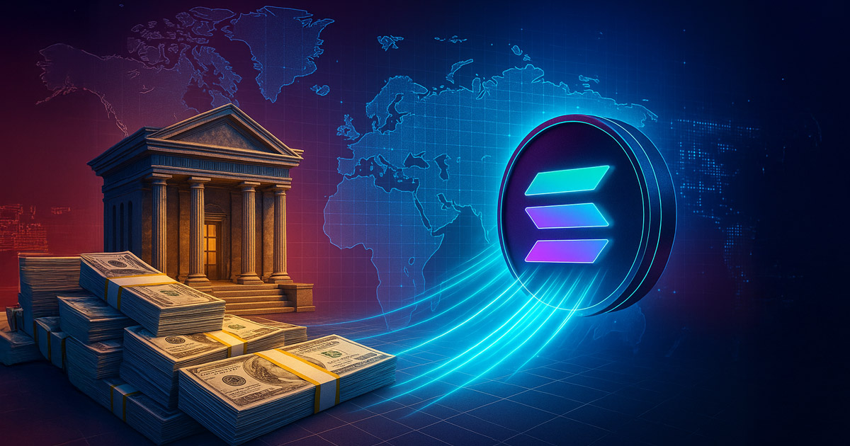 Stacks of institutional funds flow into Solana as global investors prepare for Nasdaq-approved billion-dollar treasury allocations - Cover art/illustration via CryptoSlate.