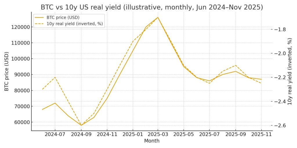 Bitcoin's correlation with US real yield