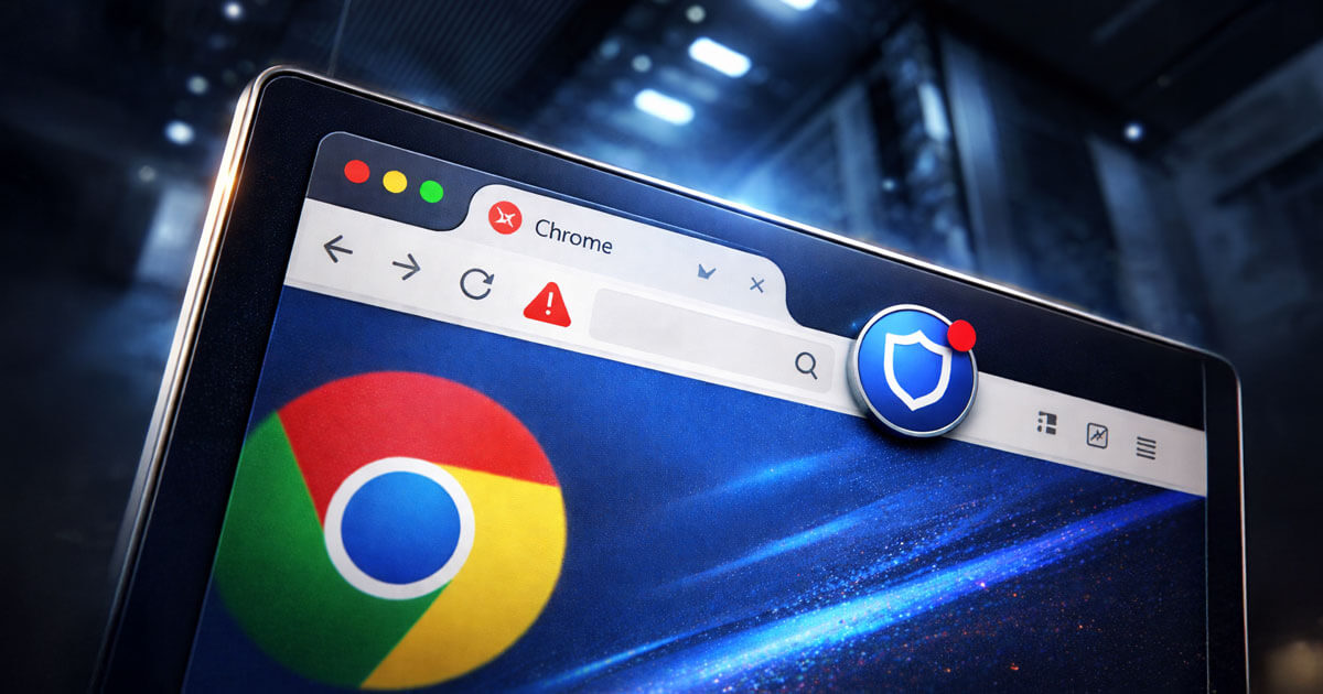 A Chrome browser window displays a Trust Wallet extension alert as a hidden script is detected harvesting private keys, prompting an urgent warning for users.