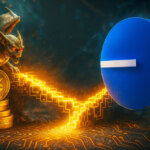 A dramatic scene showing a Solana-branded gargoyle guarding SOL coins while a glowing blockchain bridge connects to Coinbase’s Base logo, illustrating the debate over whether Base’s new Solana bridge is a ‘vampire attack’ on SOL liquidity or a move toward multichain pragmatism.