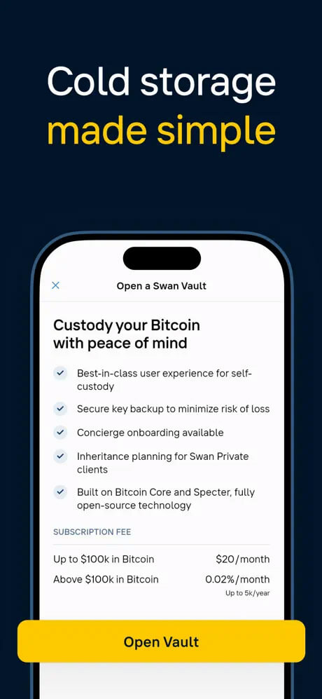 Swan Bitcoin screenshot
