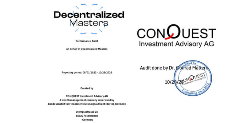 Decentralized Masters Trade Results Audited with 87% Win Rate Across 508 Signals