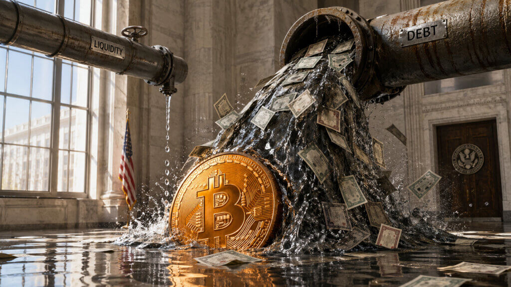 Bitcoin is caught between surging debt flows and shrinking liquidity as macro risk builds in financial markets