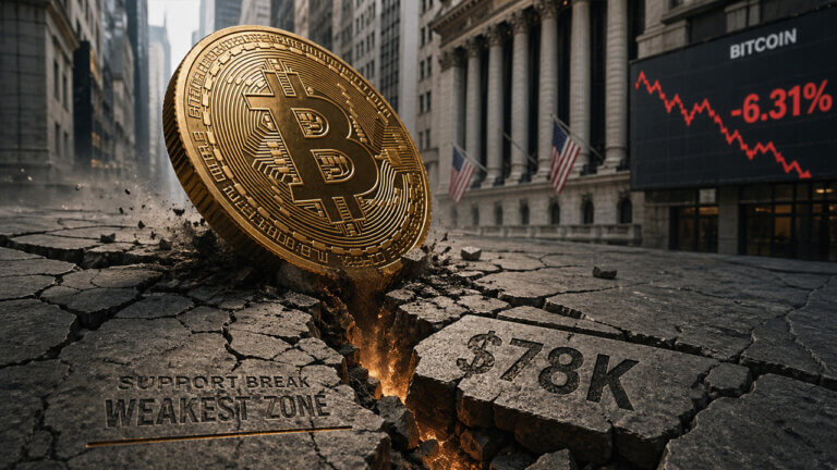 Bitcoin breaks below $78,000 support on Wall Street as flash crash liquidations hit nearly $295 million