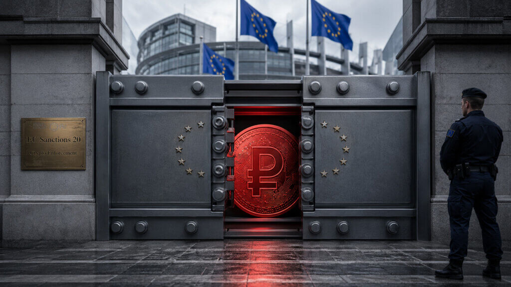 EU crypto sanctions vault locks down a digital ruble as new bans target Russian crypto services and usage