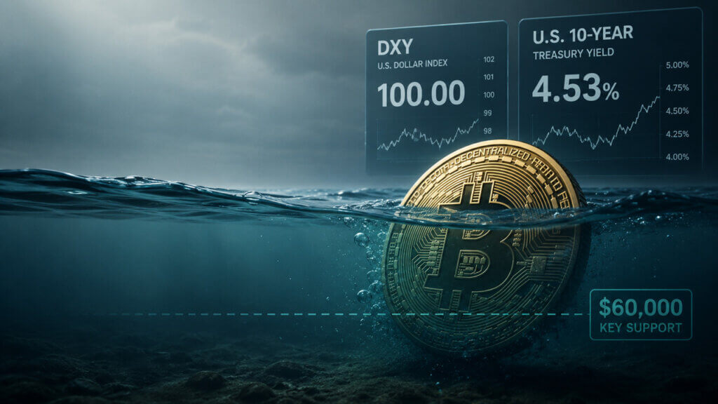 Bitcoin struggles to stay above the $60,000 support level as rising U.S. Treasury yields and a stronger dollar threaten demand for risk assets.
