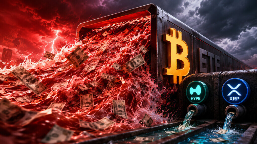 Bitcoin XRP HYPE market sentiment artwork