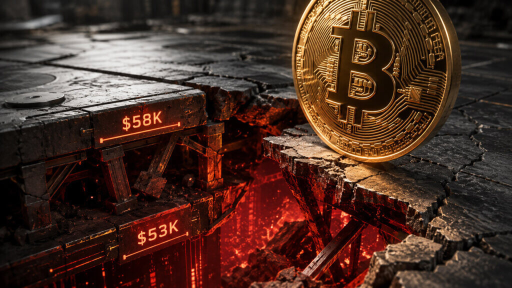 Bitcoin price testing $58,000 support with risk of falling to $53,000 if the ETF-era price floor disappears