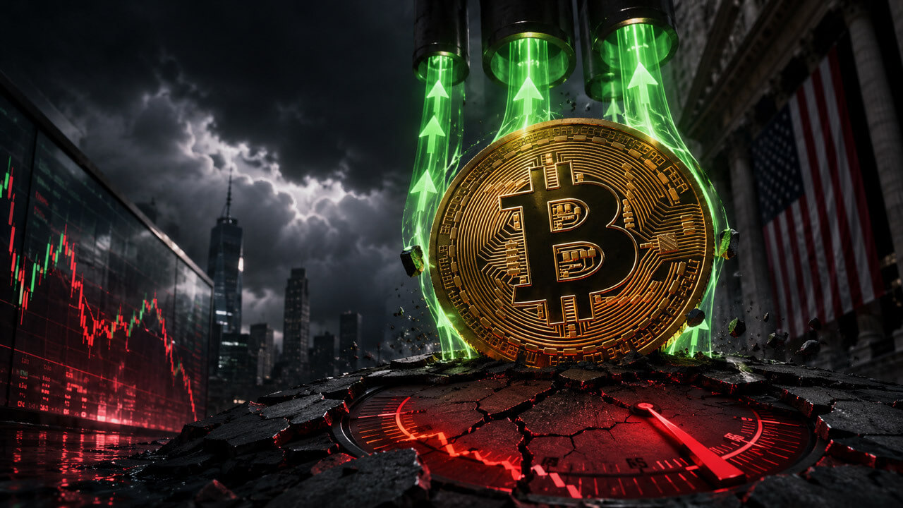 Bitcoin ETF inflows near $500 million while BTC spot demand remains deeply negative chart