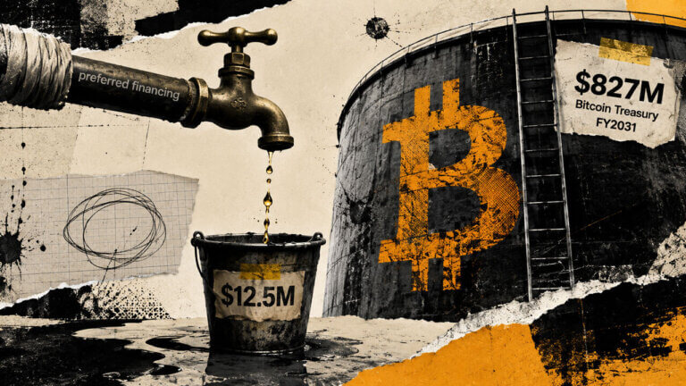 Small $12.5M financing drip feeds a massive Bitcoin treasury tank marked with Genius Group’s $827M FY2031 target.