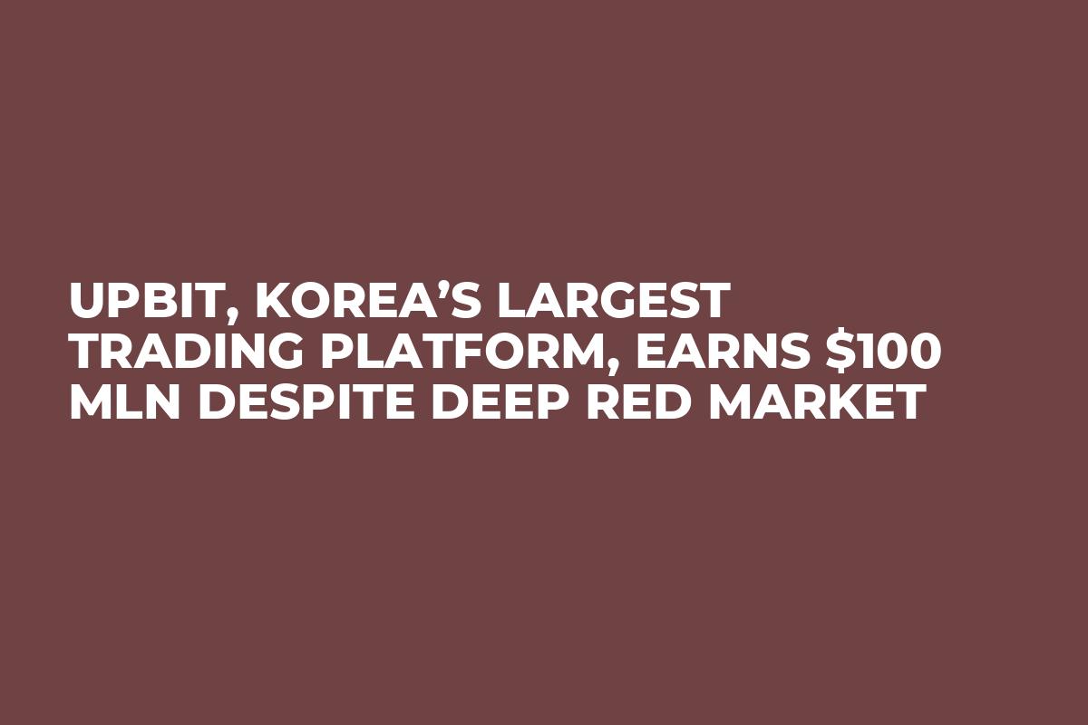Upbit, Korea’s Largest Trading Platform, Earns $100 Mln Despite Deep Red Market