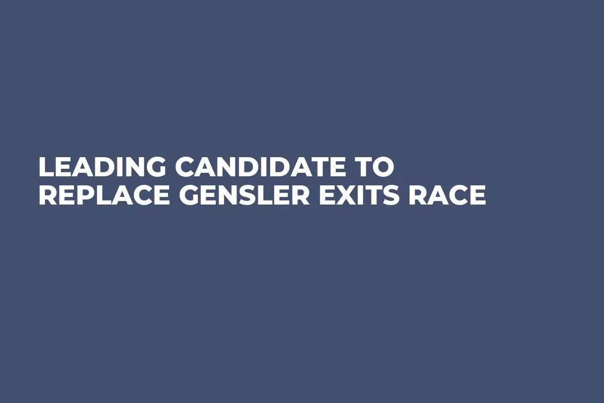 Leading Candidate to Replace Gensler Exits Race 
