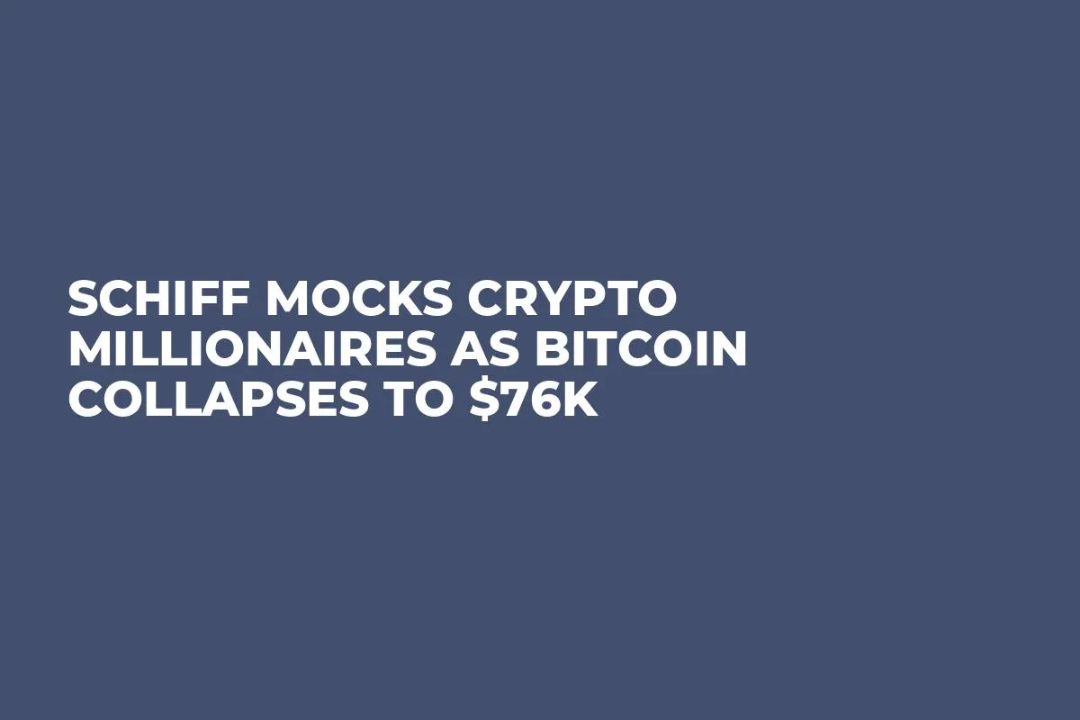 Schiff Mocks Crypto Millionaires as Bitcoin Collapses to $76K