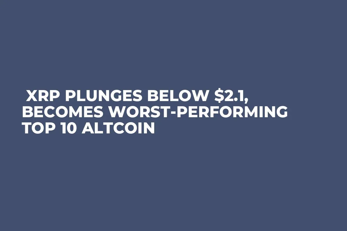  XRP Plunges Below $2.1, Becomes Worst-Performing Top 10 Altcoin
