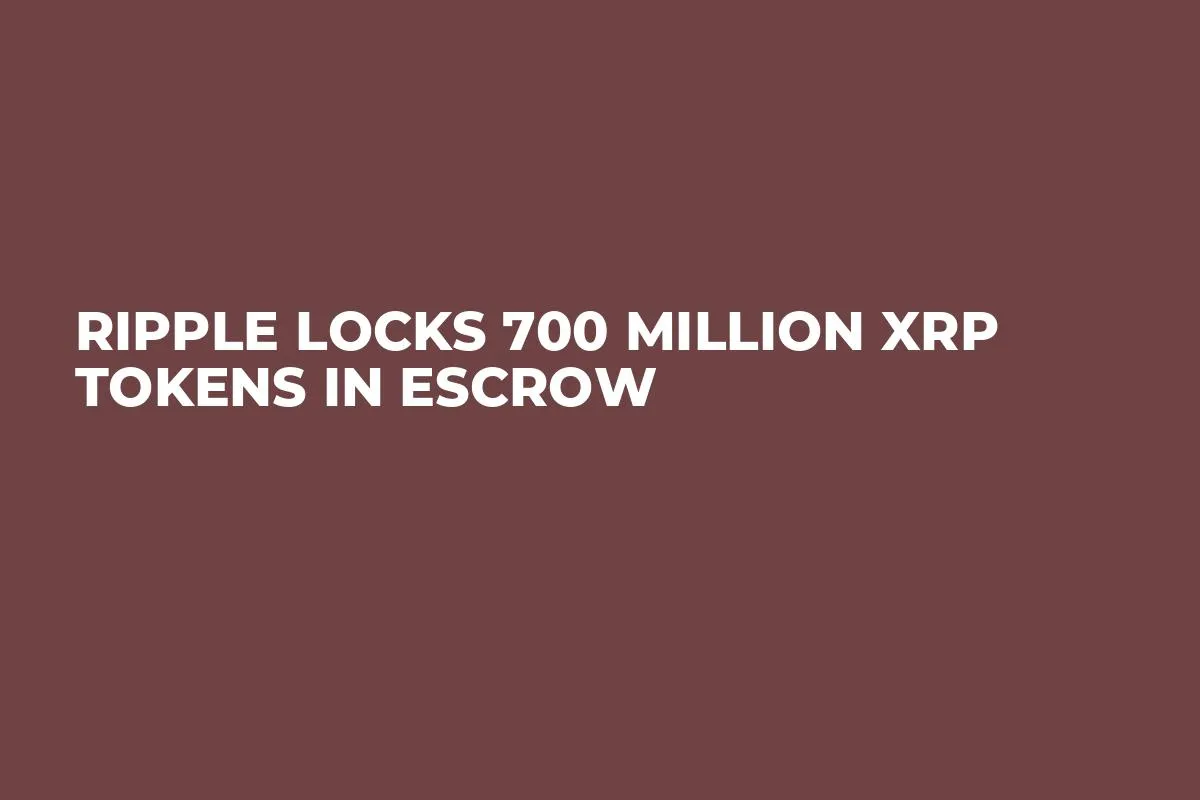 Ripple Locks 700 Million XRP Tokens in Escrow 