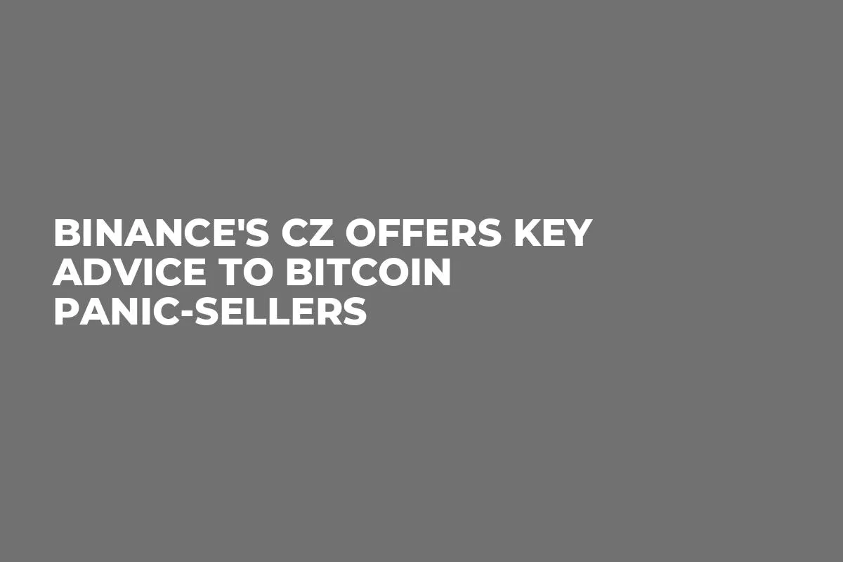 Binance's CZ Offers Key Advice to Bitcoin Panic-Sellers