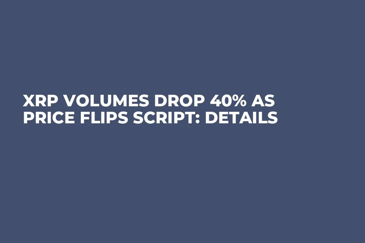 XRP Volumes Drop 40% as Price Flips Script: Details