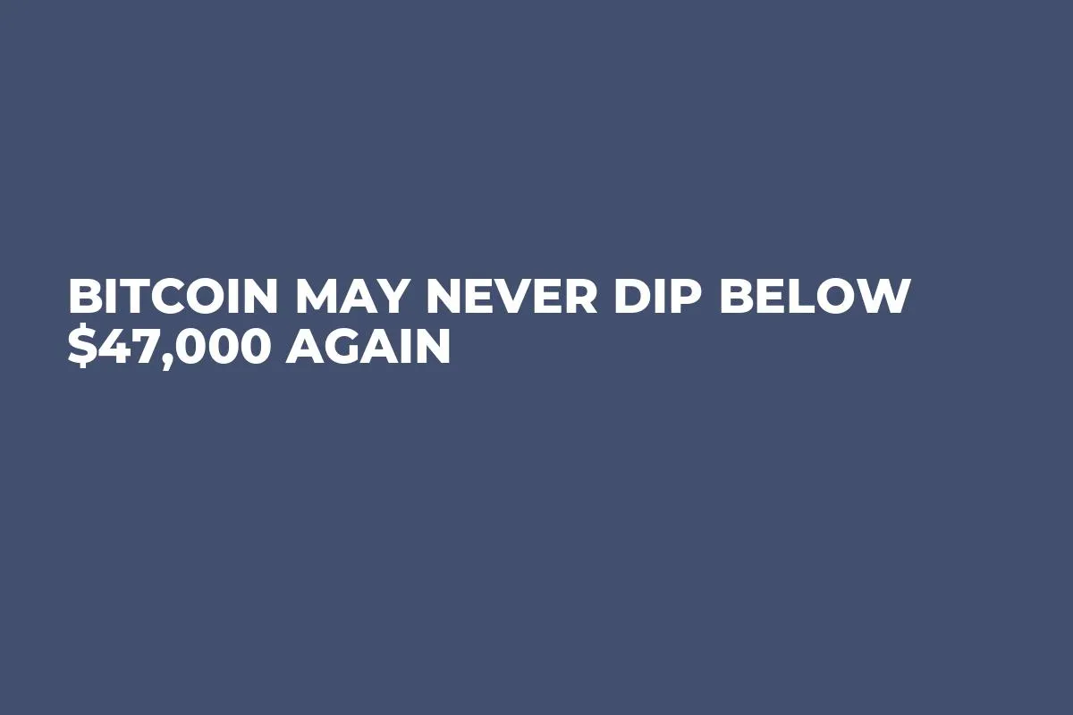Bitcoin May Never Dip Below $47,000 Again