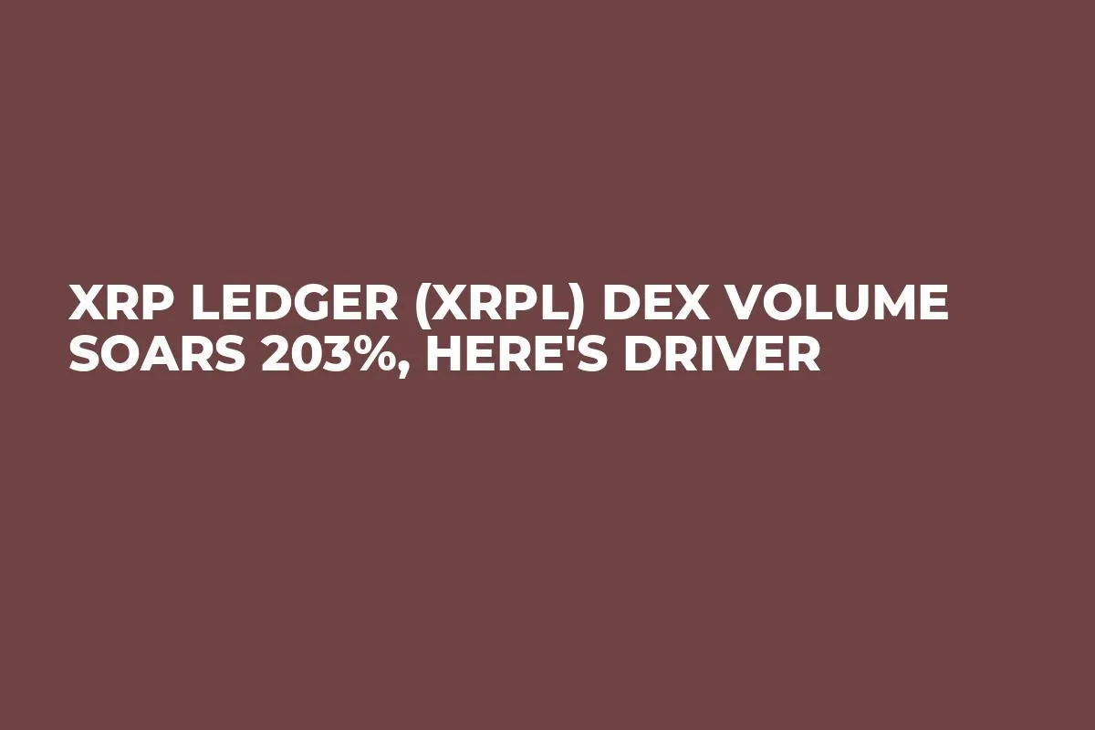 XRP Ledger (XRPL) DEX Volume Soars 203%, Here's Driver