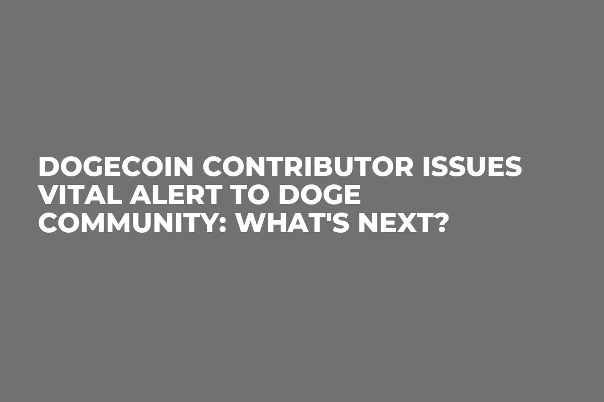 Dogecoin Contributor Issues Vital Alert to DOGE Community: What's Next?