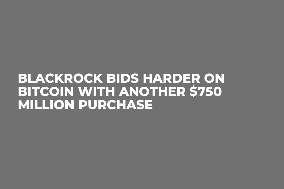 BlackRock Bids Harder on Bitcoin With Another $750 Million Purchase