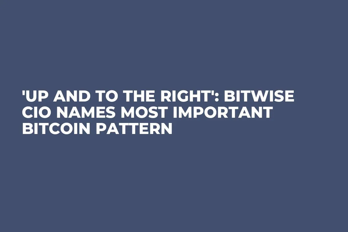 'Up and to the Right': Bitwise CIO Names Most Important Bitcoin Pattern