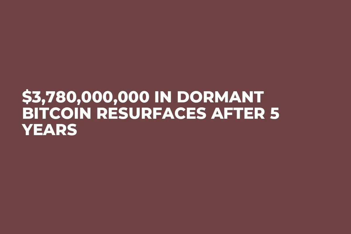 $3,780,000,000 in Dormant Bitcoin Resurfaces After 5 Years