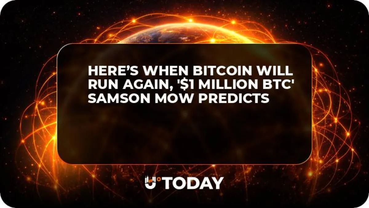 Here’s When Bitcoin Will Run Again, '$1 Million BTC' Samson Mow Predicts
