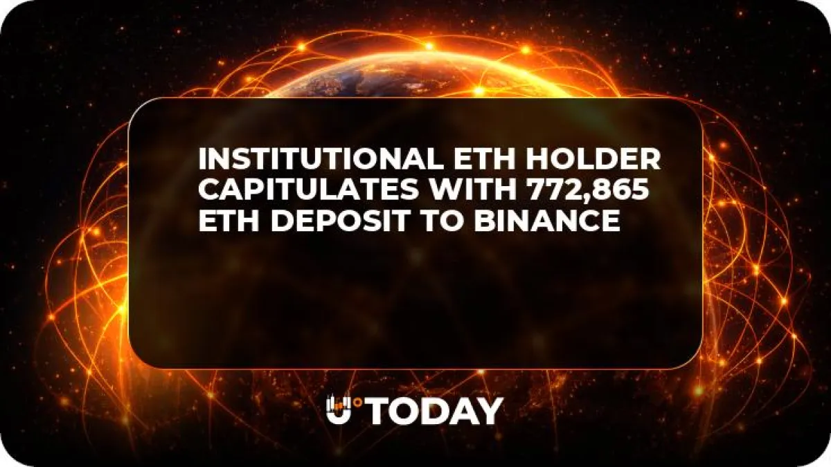 Institutional ETH Holder Capitulates With 772,865 ETH Deposit to Binance