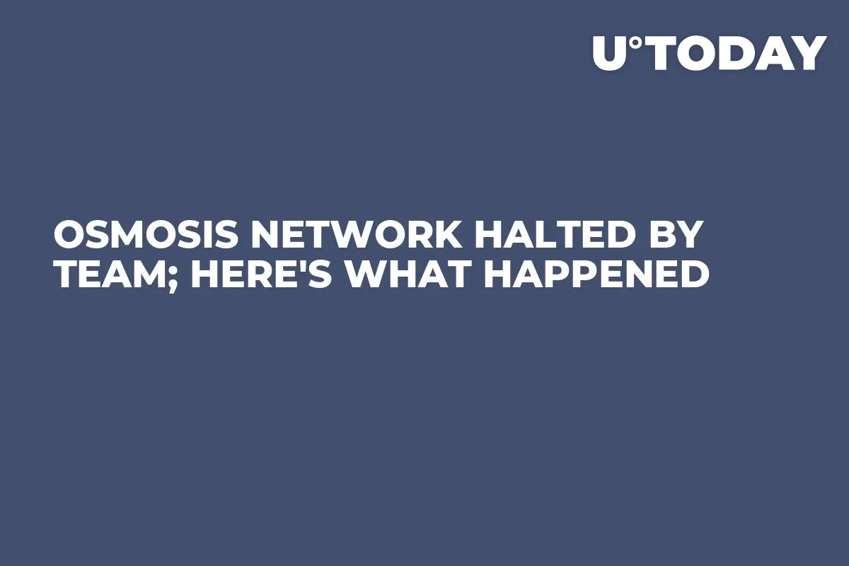 Osmosis Network Halted by Team; Here's What Happened