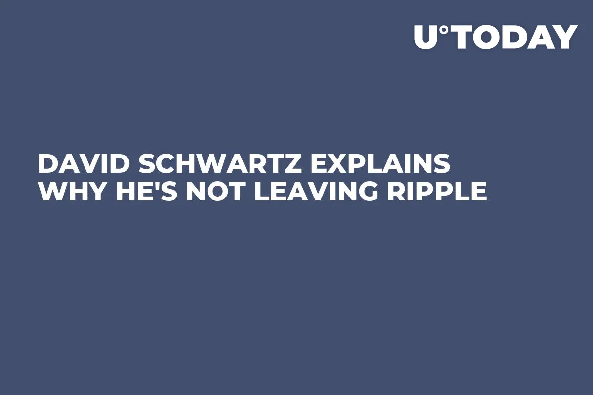 David Schwartz Explains Why He's Not Leaving Ripple 