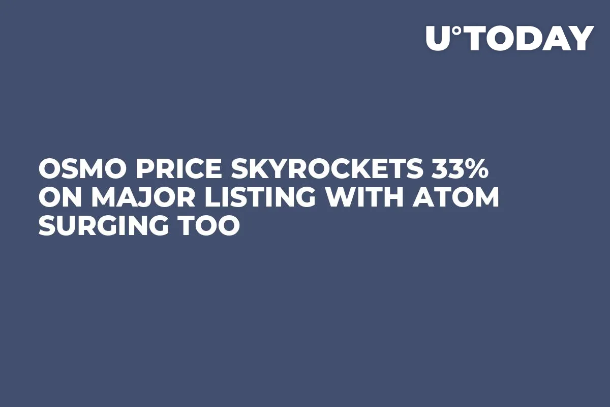 OSMO Price Skyrockets 33% on Major Listing with ATOM Surging Too