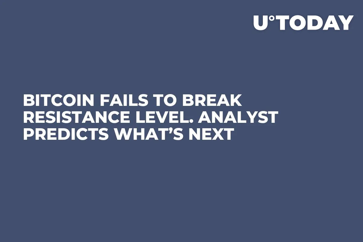 Bitcoin Fails to Break Resistance Level. Analyst Predicts What’s Next 