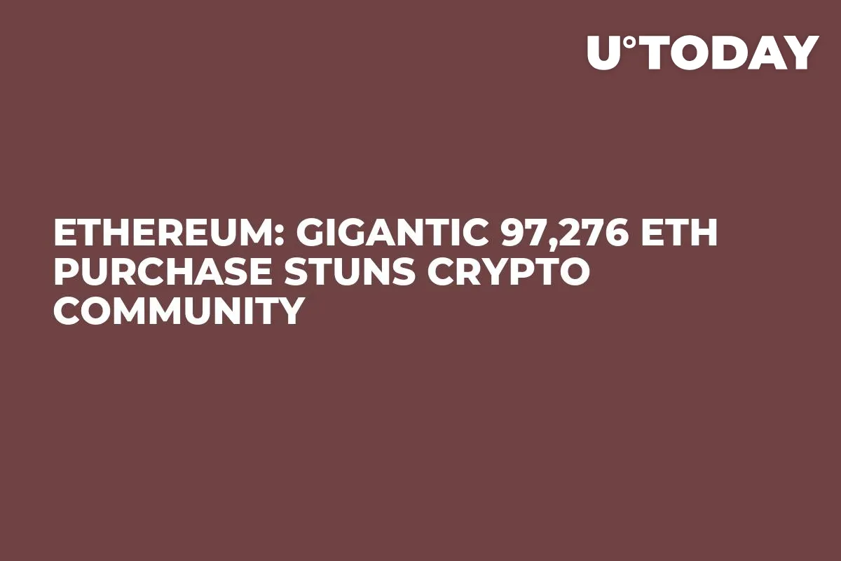 Ethereum: Gigantic 97,276 ETH Purchase Stuns Crypto Community