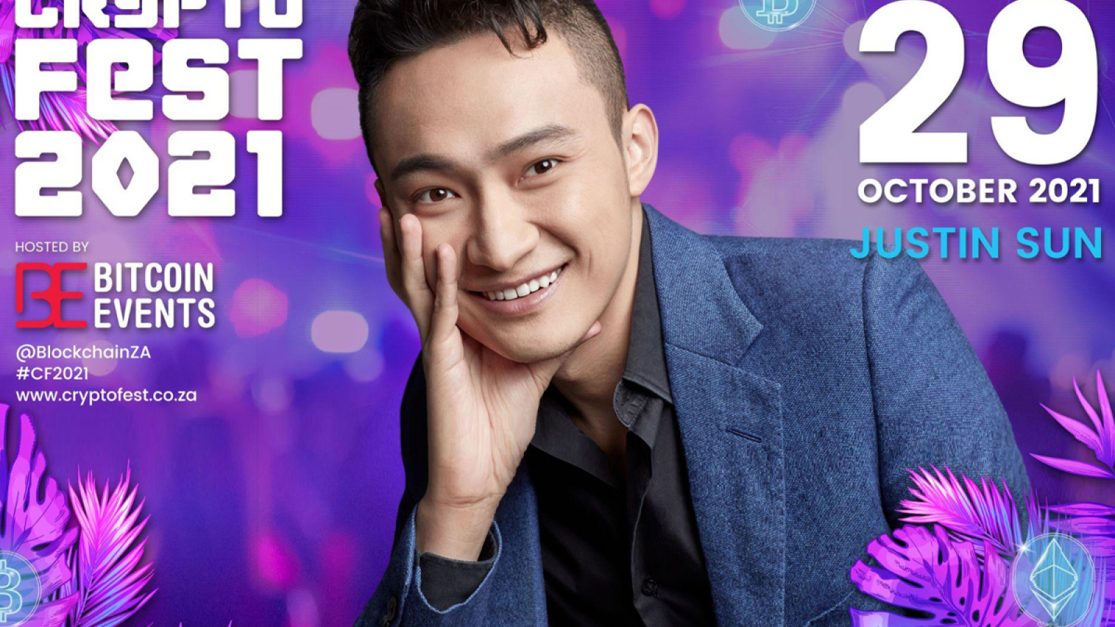 Bitcoin Events Confirms Crypto Whiz Kid Justin Sun as Keynote Speaker at Crypto Fest 2021