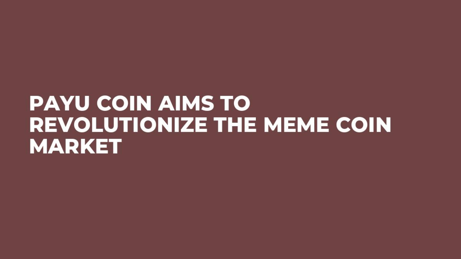 Payu Coin Aims To Revolutionize The Meme Coin Market