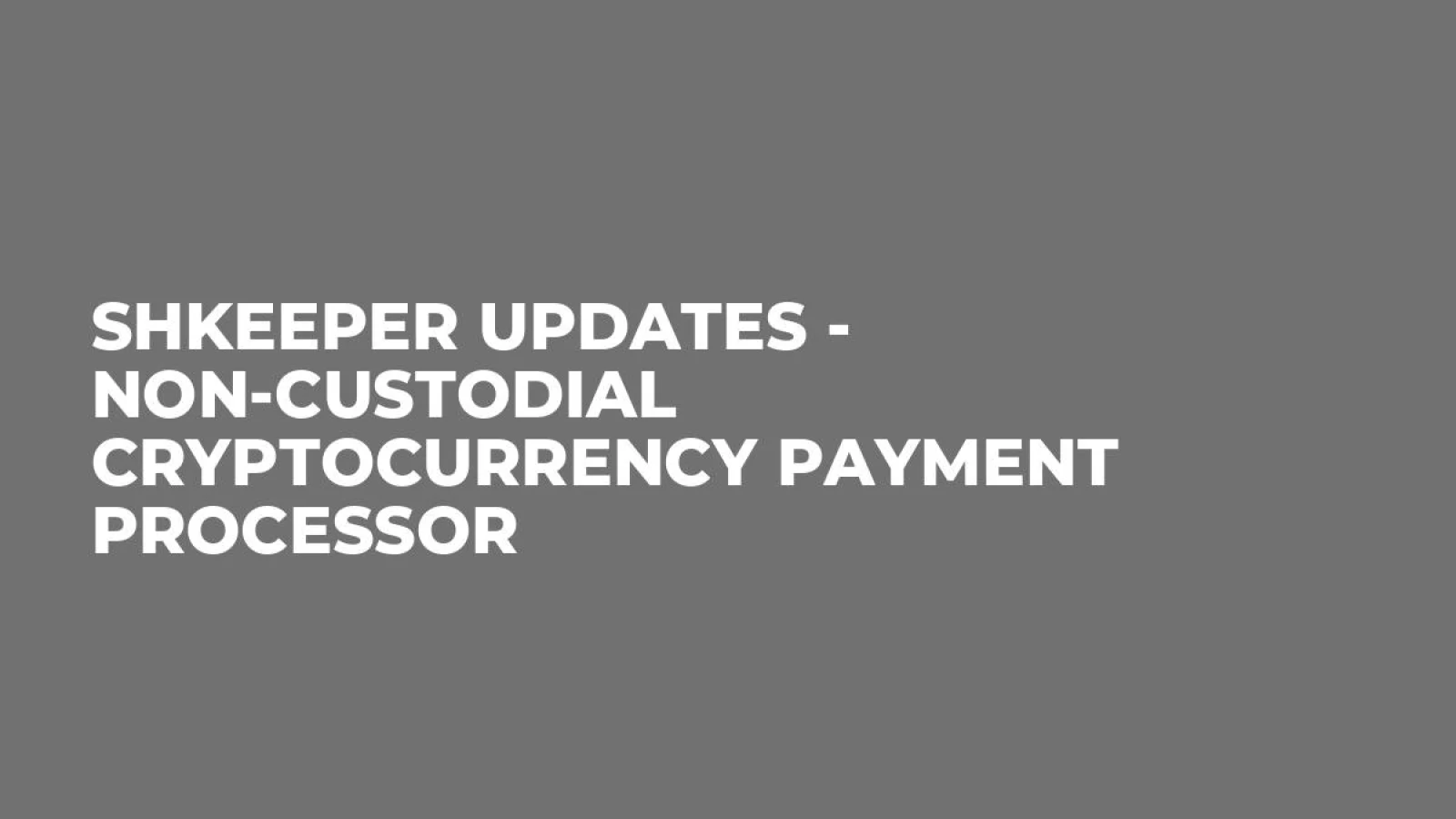 SHKeeper Updates - Non-Custodial Cryptocurrency Payment Processor