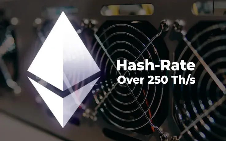 Ethereum (ETH) Hashrate Hits New All-Time High Over 250 Th/s
