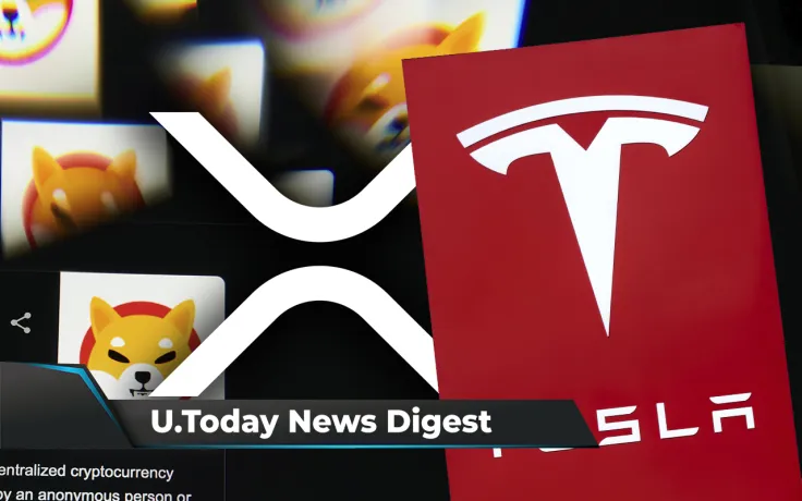 SHIB Price Surges 25%, Tesla Reports Holding $2 Billion Worth of BTC, XRP Outperforms Top 10 Cryptos: Crypto News Digest by U.Today